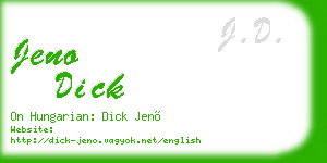 jeno dick business card